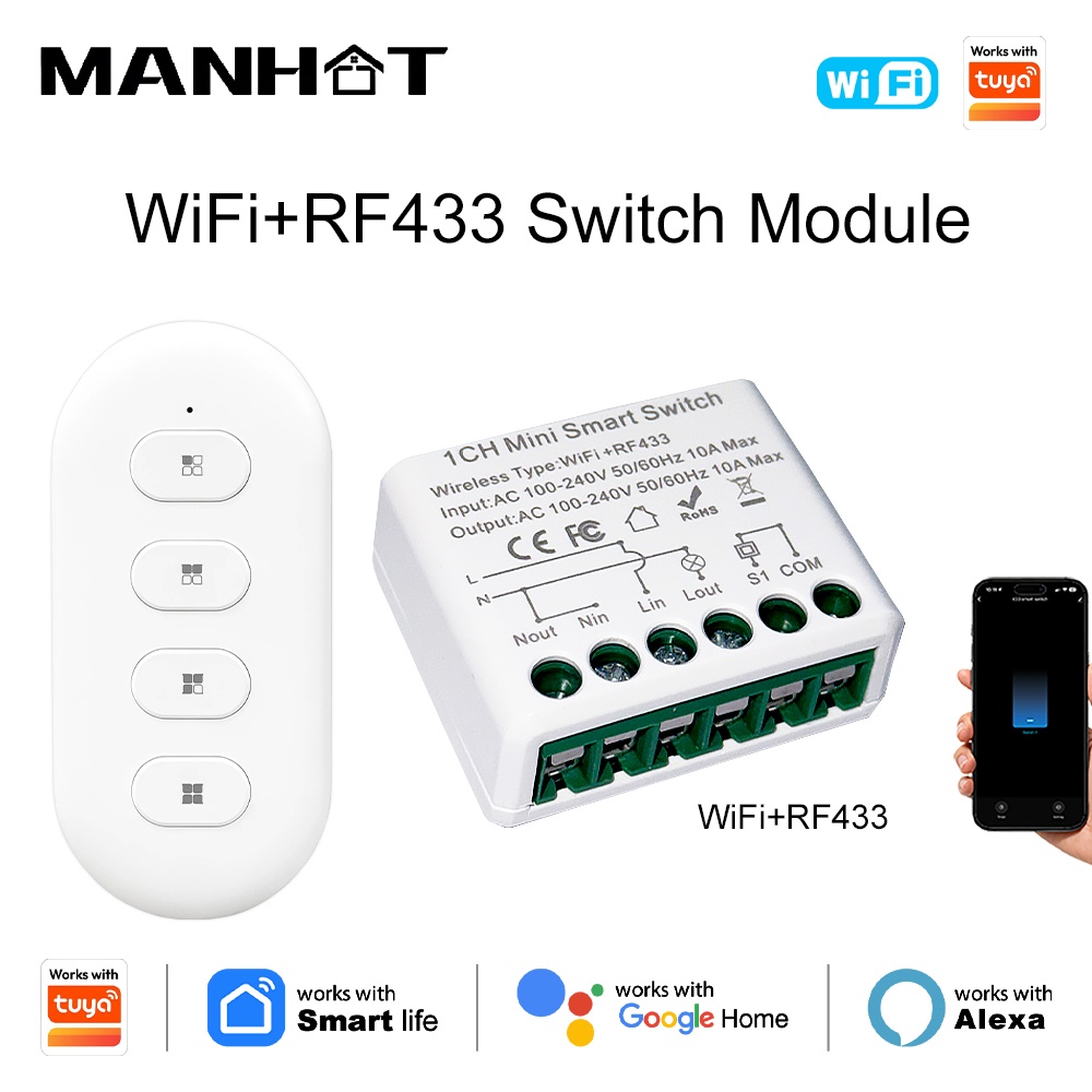 Home Automation Diy - For Tuya WIFI 10A Smart Light
