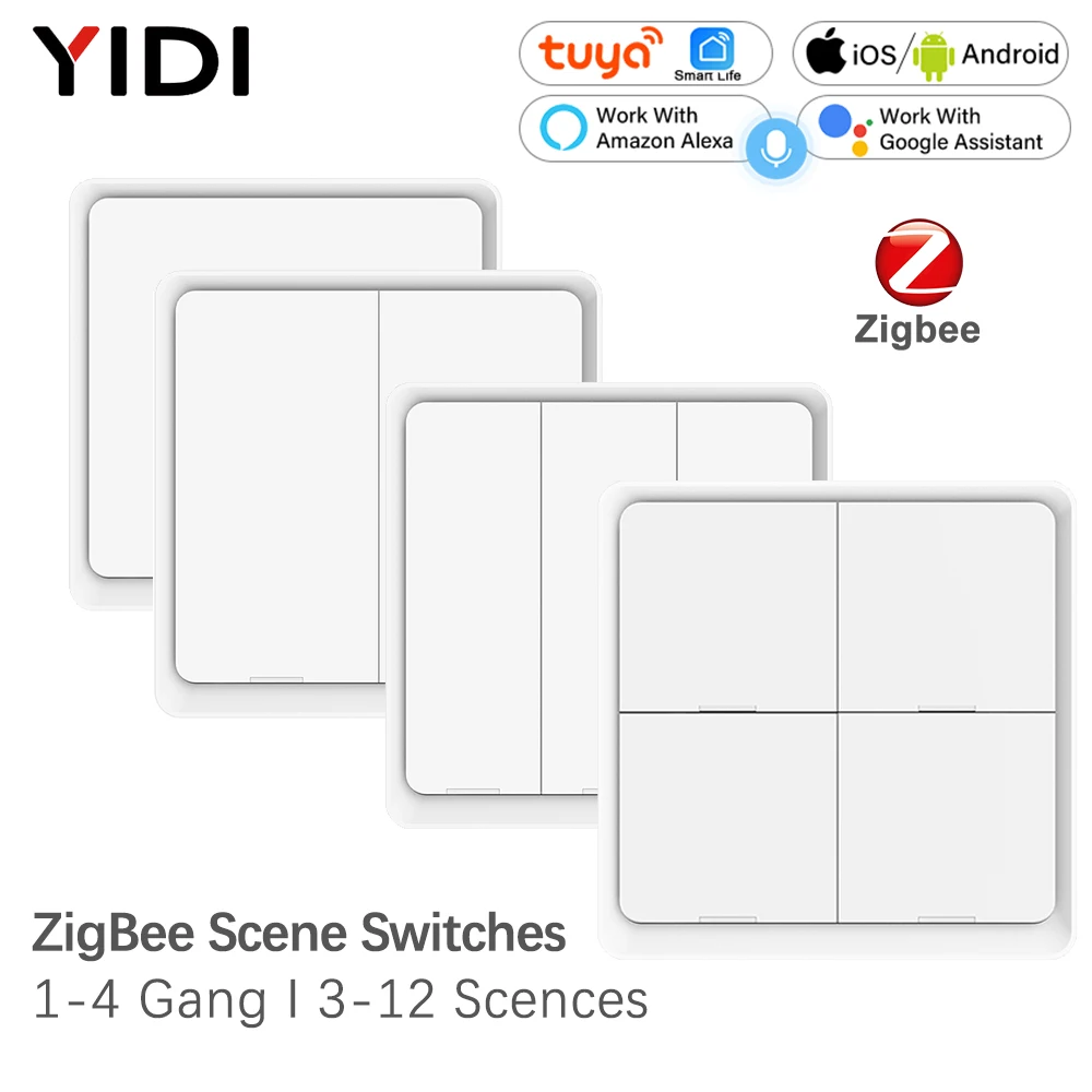 Home Automation Ideas - ZigBee Wireless 4 Gang 12 Scene