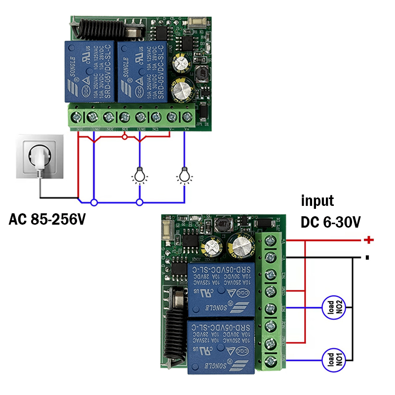 DC 12V 24V AC 220V RF433 2CH M - 433Mhz Receiver Module review and price