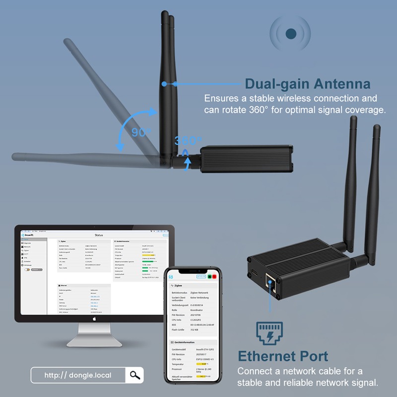 ZigBee 3.0 Dongle To Ethernet, - Zigbee Coordinator Stick review and price